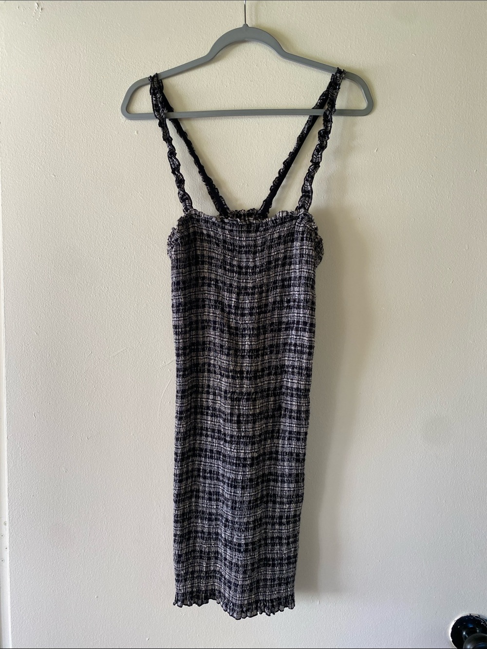 Black and White Plaid Knit Slip Dress - Volcom- M